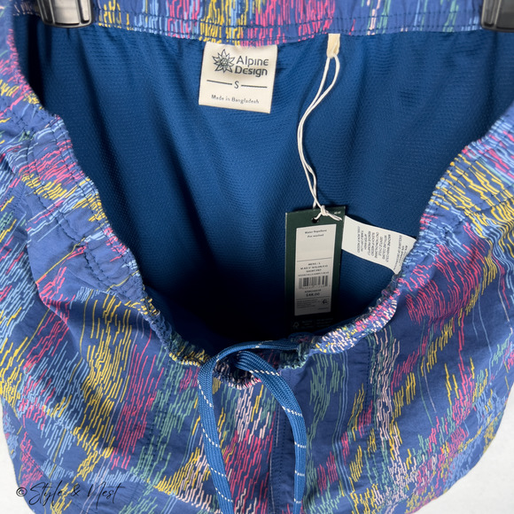 Alpine Design Pull on Shorts 5" Multicolor Retro Size Small NWT - Picture 6 of 6